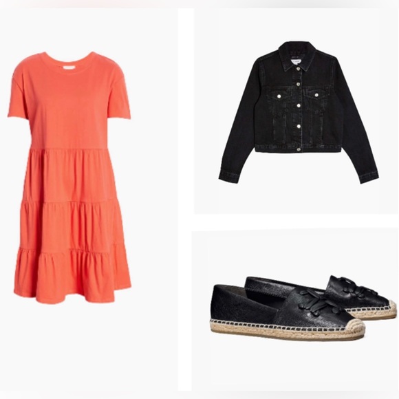 EUC Treasure & Bond Tiered Tshirt Dress from Nordstrom. Color is tomato red. - Picture 4 of 7